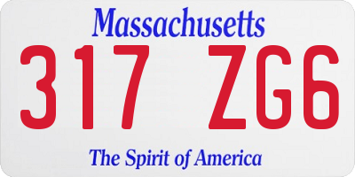 MA license plate 317ZG6
