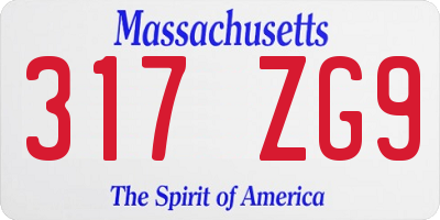 MA license plate 317ZG9
