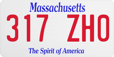 MA license plate 317ZH0