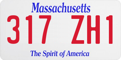 MA license plate 317ZH1