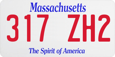 MA license plate 317ZH2