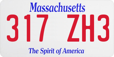 MA license plate 317ZH3