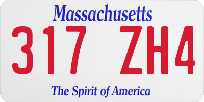 MA license plate 317ZH4