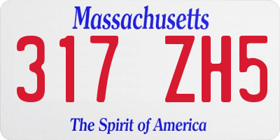 MA license plate 317ZH5