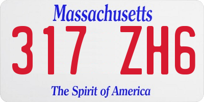 MA license plate 317ZH6