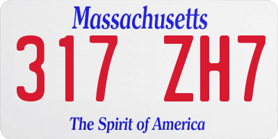 MA license plate 317ZH7