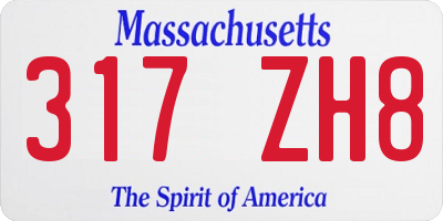 MA license plate 317ZH8