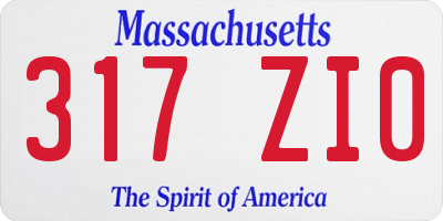 MA license plate 317ZI0