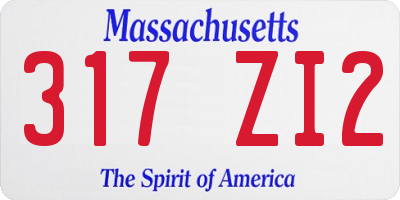 MA license plate 317ZI2