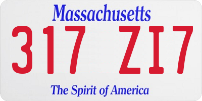 MA license plate 317ZI7