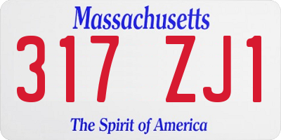 MA license plate 317ZJ1