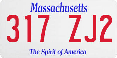 MA license plate 317ZJ2