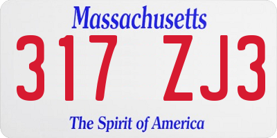 MA license plate 317ZJ3