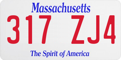 MA license plate 317ZJ4