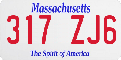 MA license plate 317ZJ6