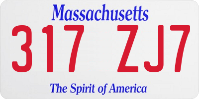 MA license plate 317ZJ7