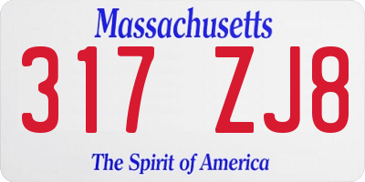 MA license plate 317ZJ8