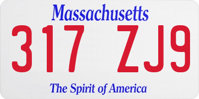 MA license plate 317ZJ9
