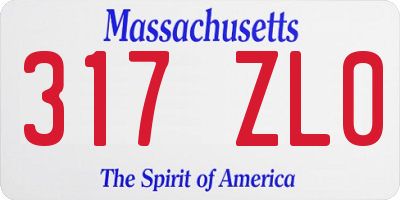 MA license plate 317ZL0