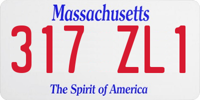 MA license plate 317ZL1