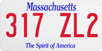 MA license plate 317ZL2