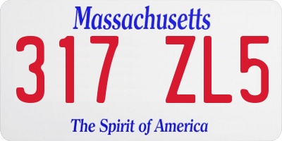MA license plate 317ZL5