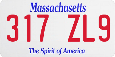 MA license plate 317ZL9