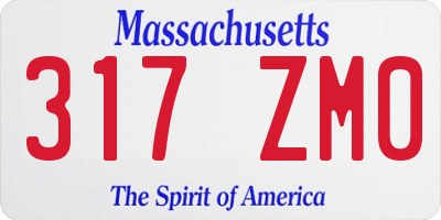 MA license plate 317ZM0