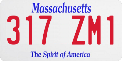 MA license plate 317ZM1