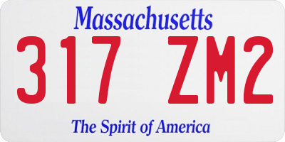 MA license plate 317ZM2