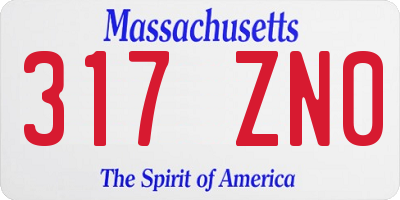 MA license plate 317ZN0