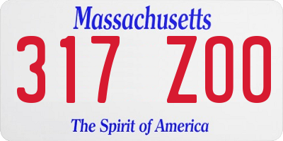 MA license plate 317ZO0