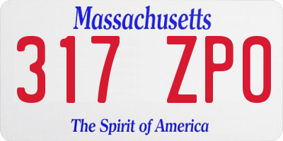 MA license plate 317ZP0