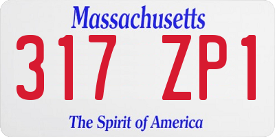 MA license plate 317ZP1