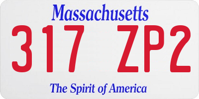 MA license plate 317ZP2