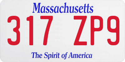 MA license plate 317ZP9