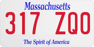 MA license plate 317ZQ0