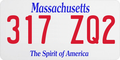 MA license plate 317ZQ2