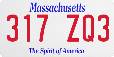 MA license plate 317ZQ3
