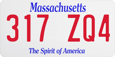 MA license plate 317ZQ4