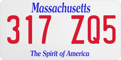 MA license plate 317ZQ5