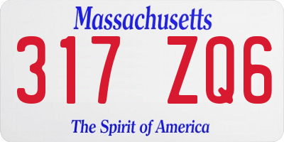 MA license plate 317ZQ6