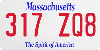 MA license plate 317ZQ8