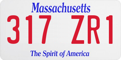 MA license plate 317ZR1