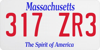 MA license plate 317ZR3