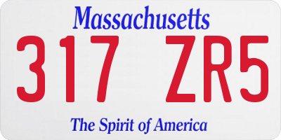 MA license plate 317ZR5