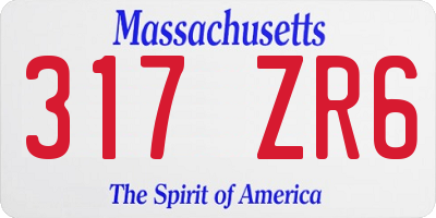 MA license plate 317ZR6