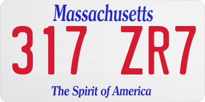 MA license plate 317ZR7