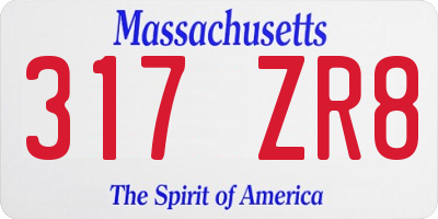 MA license plate 317ZR8