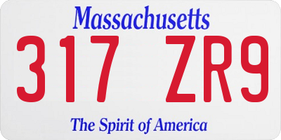 MA license plate 317ZR9